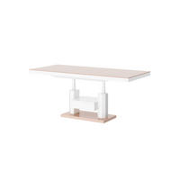 COUCHTISCH rechteckig höhenverstellbar ausziehbar Schublade 120/75/56 cm - Weiß Hochglanz/Cappuccino, Holzwerkstoff (75/120/56cm) - designimpex