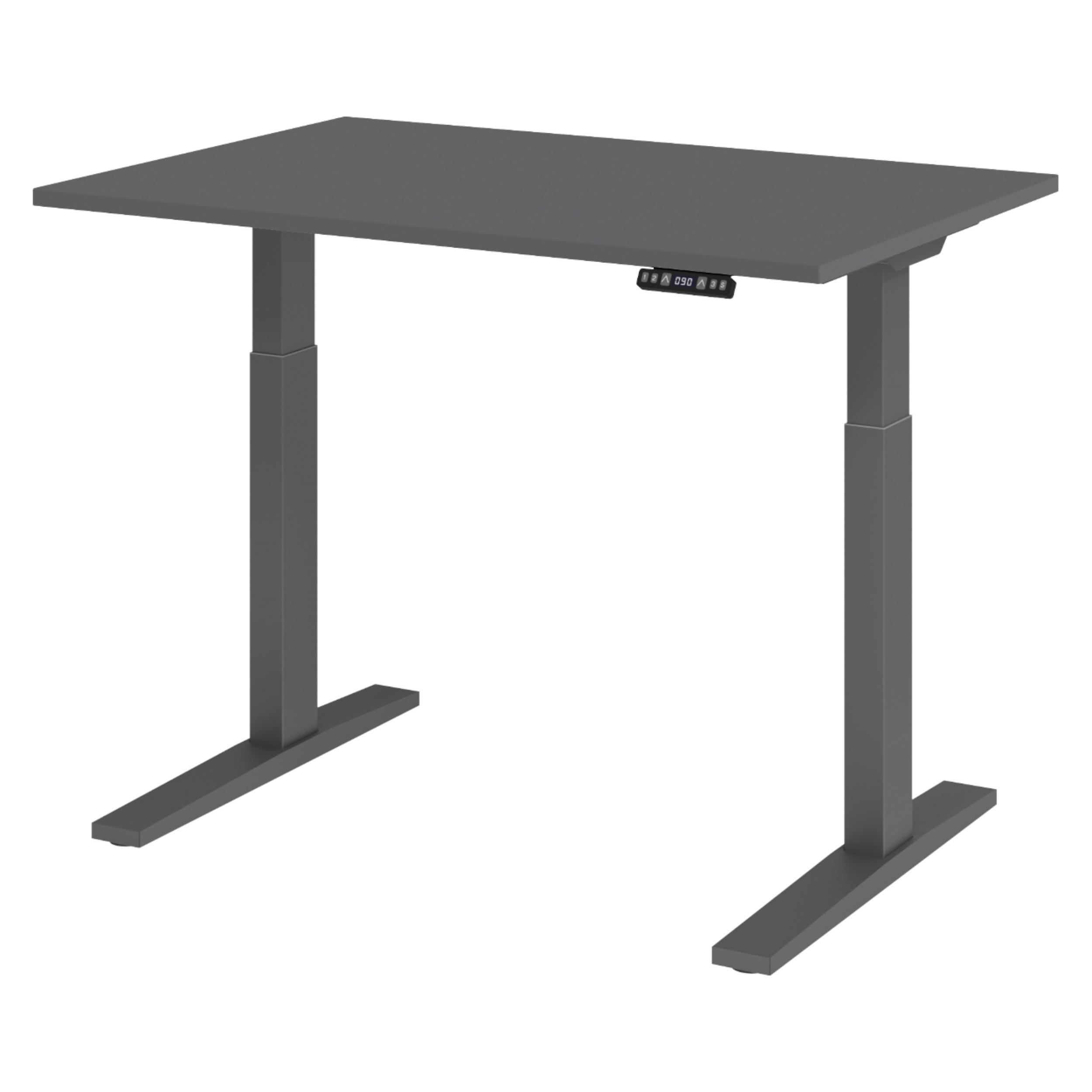 SCHREIBTISCH elektrisch XMKA 80/120/74 cm in Graphitfarben/Graphitfarben - Graphitfarben, Holzwerkstoff (80/120/74cm) - bümö