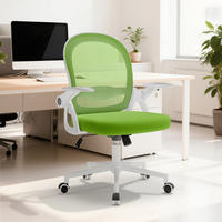 BÜROSTUHL Weiß-Bright Green ergonomisch mit Mesh Rückenlehne - Hellgrün, Metall (25/53/56cm) - Rattrix