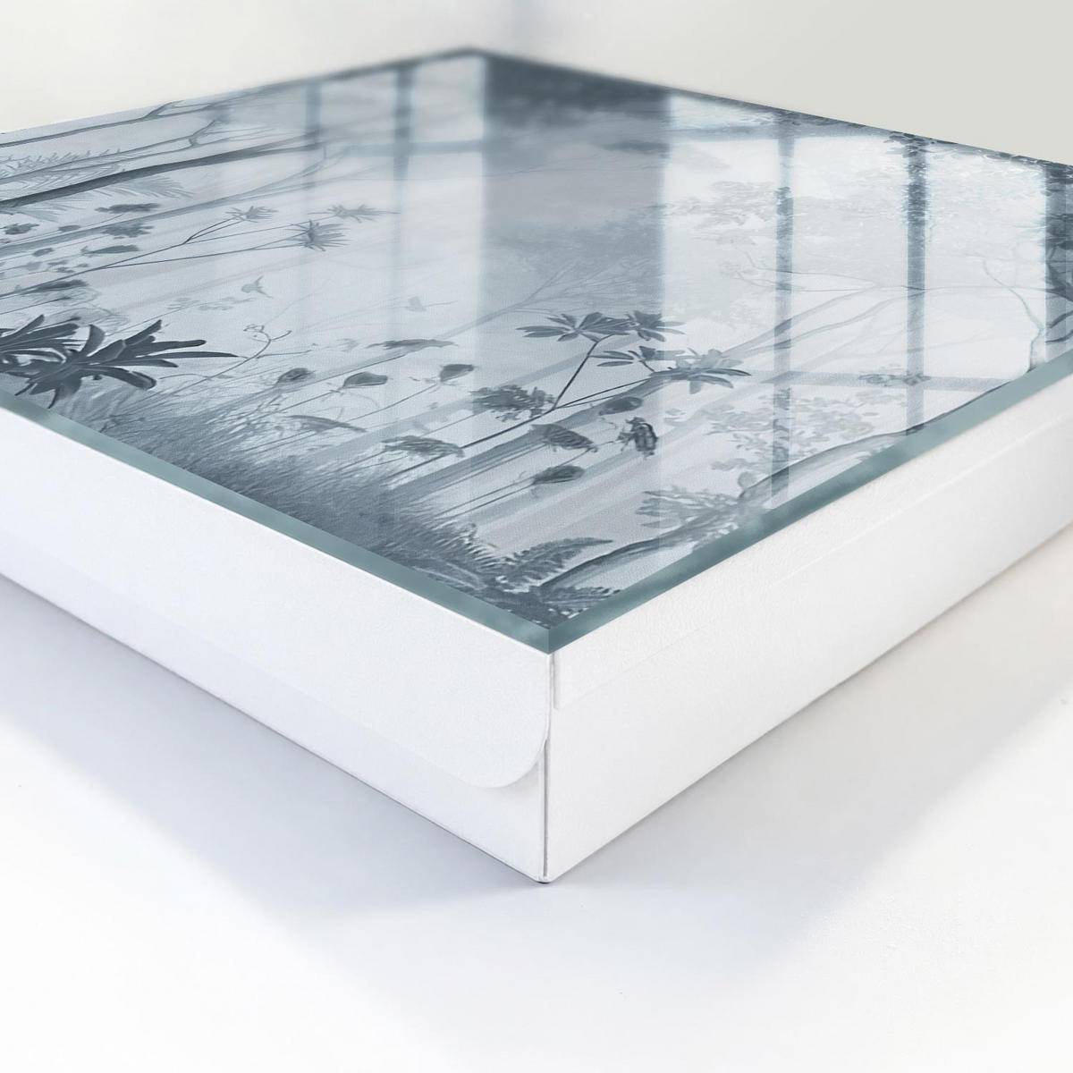 SCHLÜSSELBOX Weiß 30x30 cm – Türöffnung nach rechts - Nebelwald - Grau, Metall (30/30/5cm) - TULUP