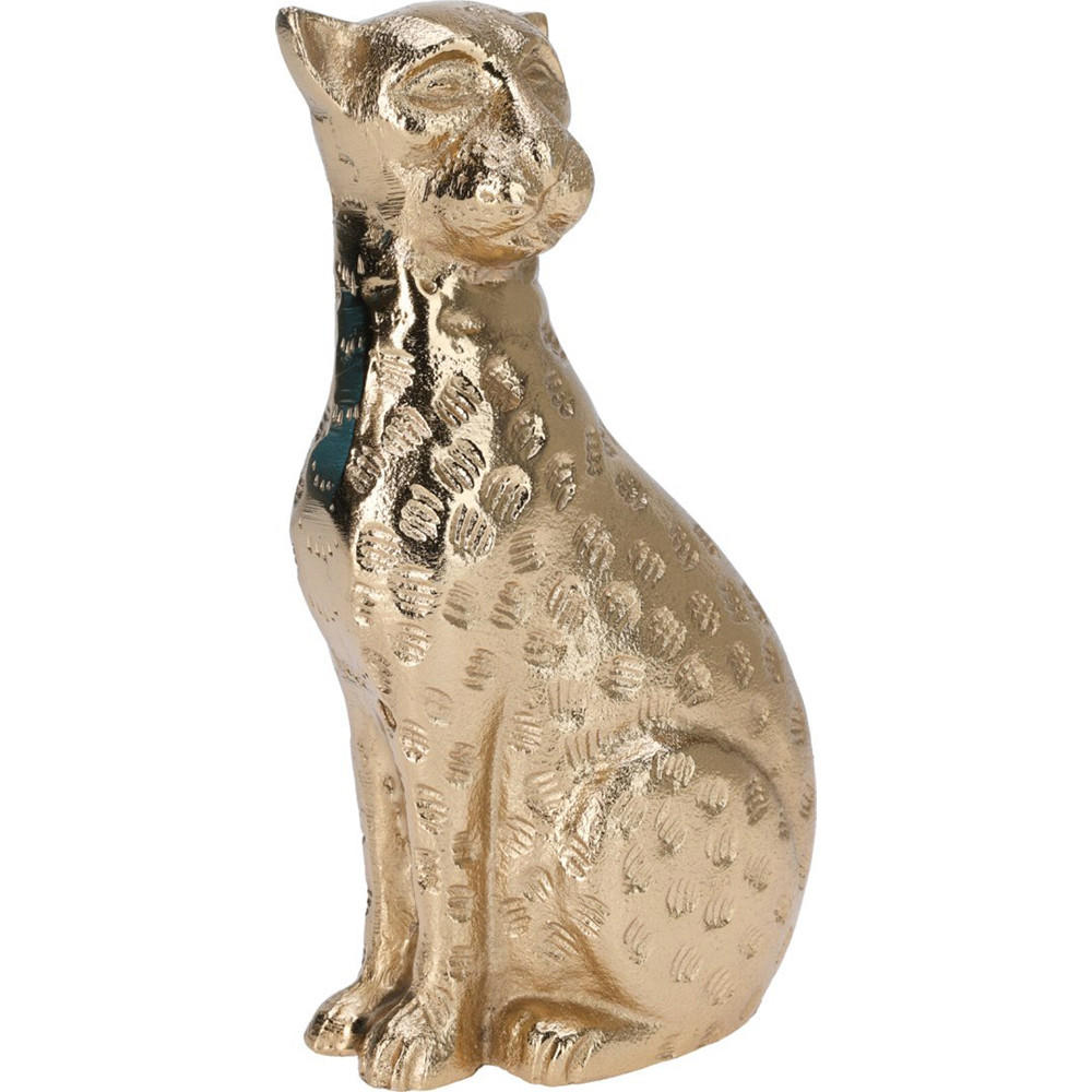 STATUETTE Lampart Gold 10/6.5/19 cm Keramik - Goldfarben, Keramik (6.5/19/10cm) - Mondex