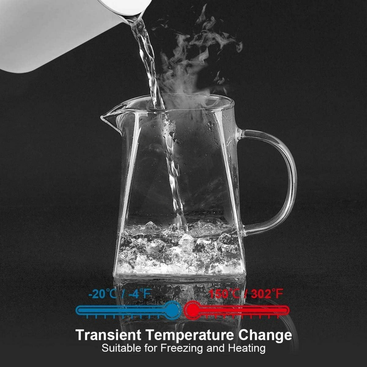 TEEKANNE Glas mit Siebeinsatz 500ml eckig hitzebeständig - Transparent, Glas (8.7/8.7cm)