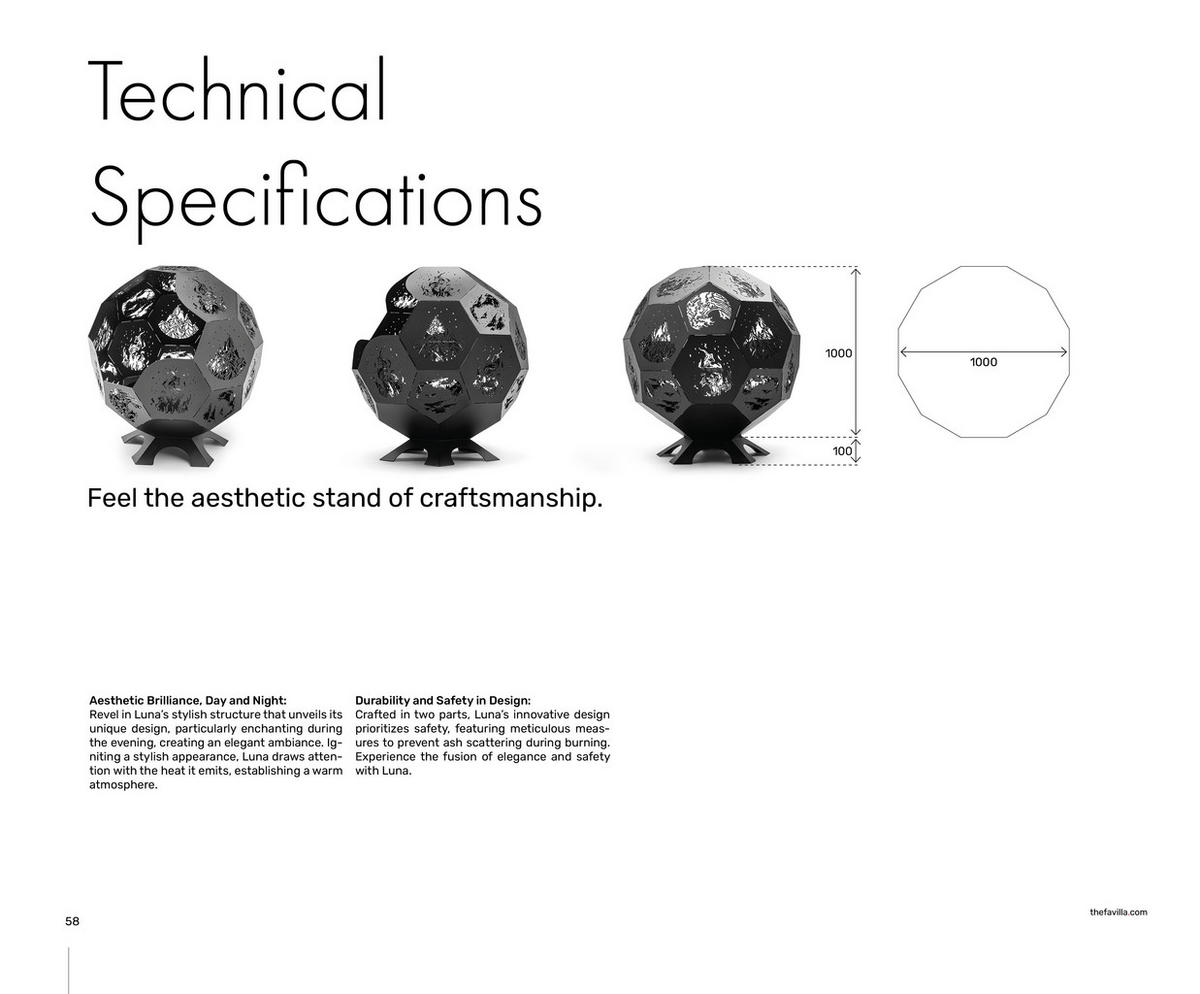 FEUERSTELLE LUNA große Feuerschale Corten 100 x 100 x 110 cm 75 kg aus Cortenstahl - Kupferfarben, Metall (100/110/100cm) - The Favilla