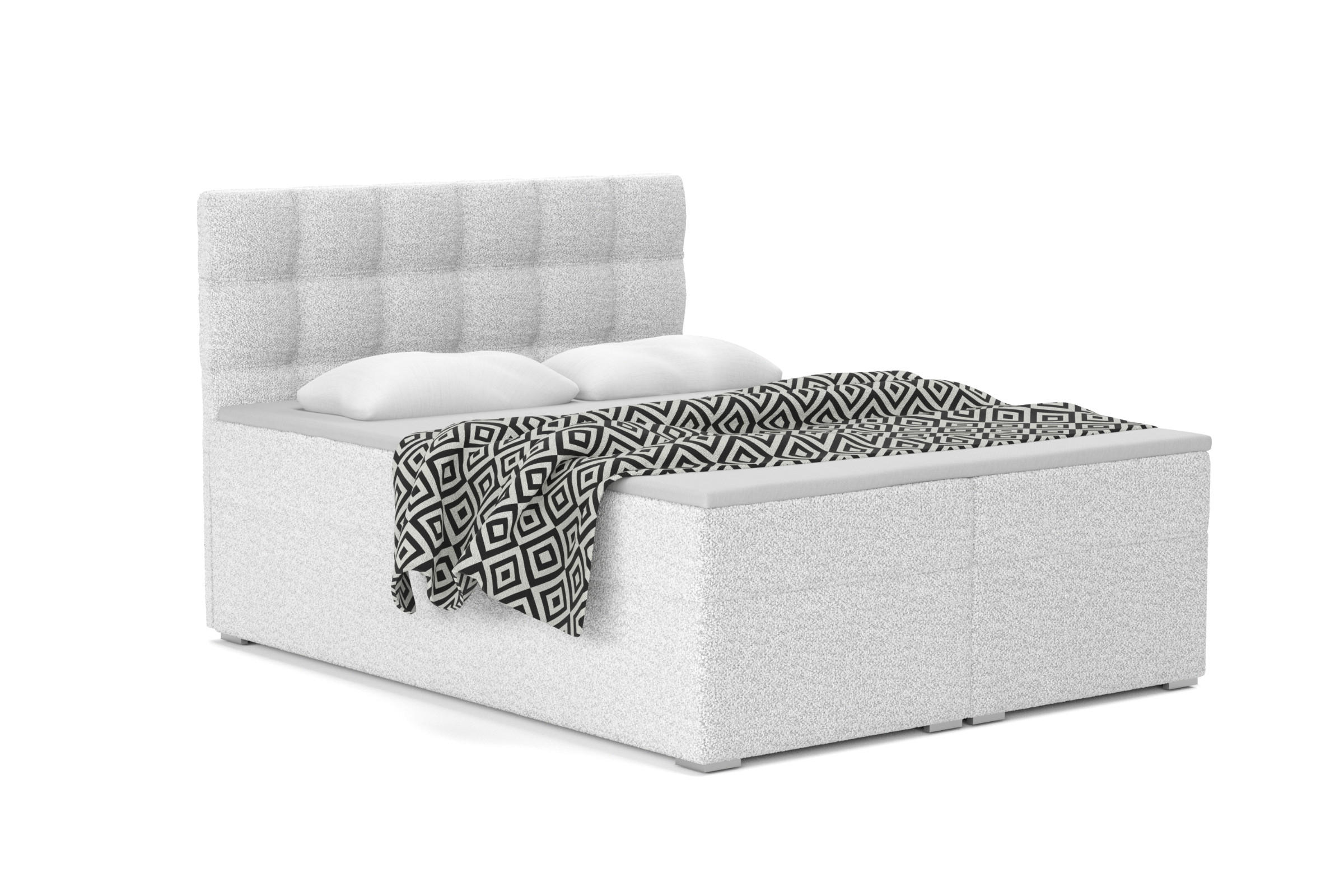 BOXBETT ABI 140/200 in Boucle Creme H3 - Creme, Holz/Holzwerkstoff (140/200cm) - Deine Möbel 24