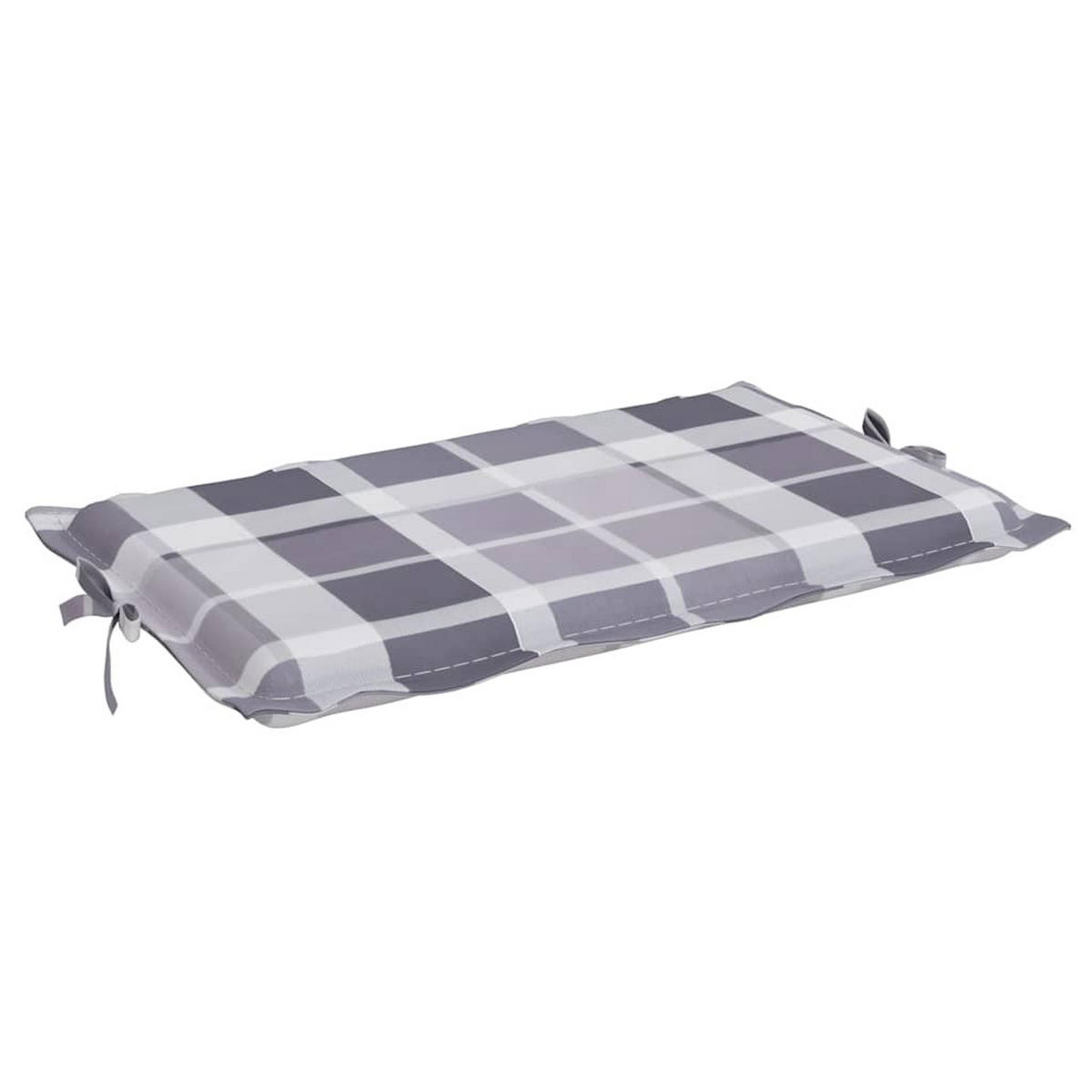 SONNENLIEGEN-AUFLAGE Grau Karomuster 186/58/4 Cm Oxford-Gewebe - Eukalyptusholzfarben, Textil (58/4/186cm) - vidaXL