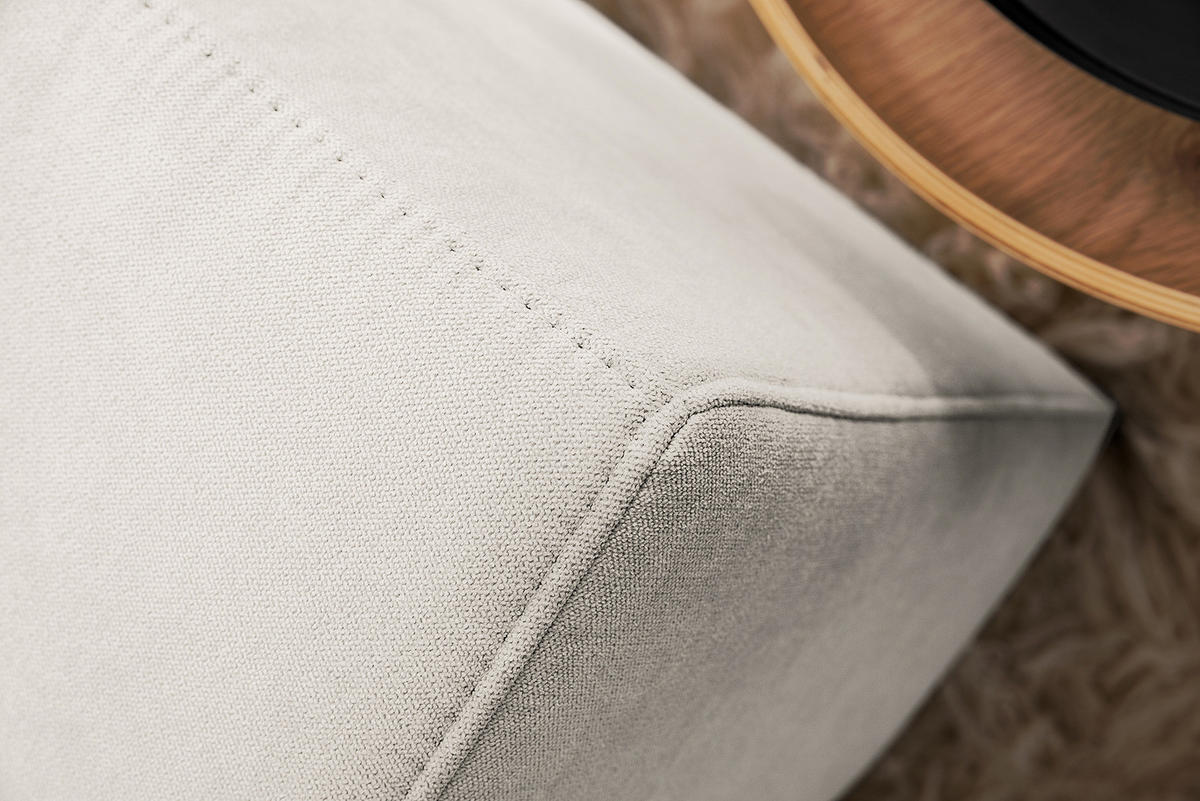 ECKSOFA mit Longchair - Schwarz Hochglanz/Beige, Textil/Metall (315/170cm) - home24
