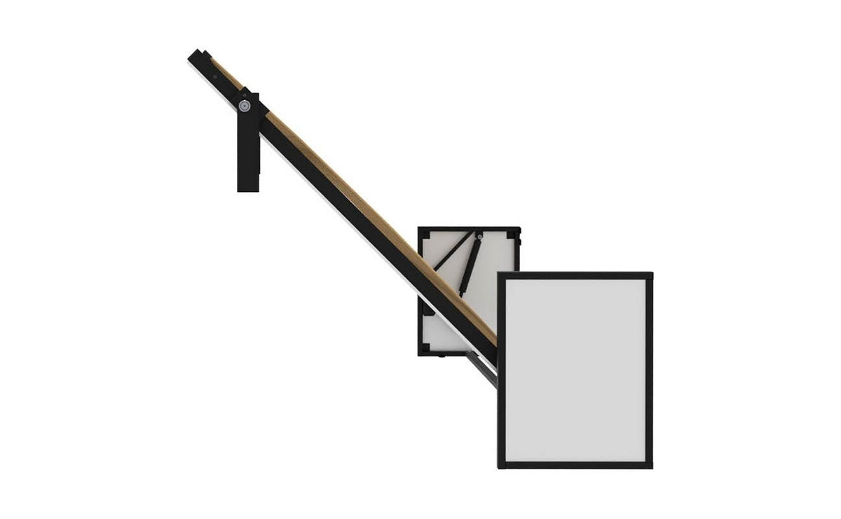 SCHRANKBETT Morphy Studio Modulares SizeFlex- und TypeFlex-System - 140x200, Horizontal - Schwarz, Metall (200/140cm) - WallBedKing