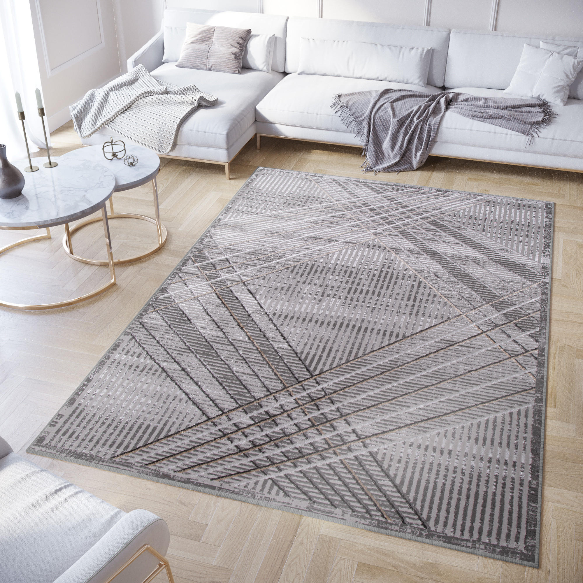 TEPPICH CRYSTAL Dunkelgrau 200/300 cm - Dunkelgrau, Textil (200/300cm) - Tapiso