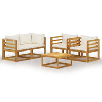GARTENSET Remley 5-teilig - Creme, Holzwerkstoff - Nettlife