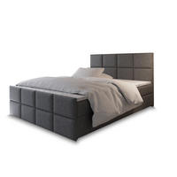 POSTEL BOXSPRING ARIEL 160x200 cm, s matrací a úložným prostorem, světle šedá - světle šedá, kompozitní dřevo/textil (160/200cm) - MASSENO