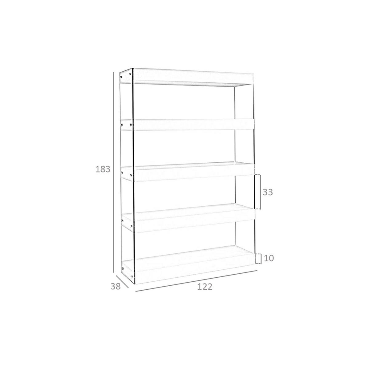 REGAL Regal aus Nussbaum und Glas 122/38/183 cm - Transparent/Walnussfarben, Glas/Holz (122/183/38cm) - ANGEL CERDA
