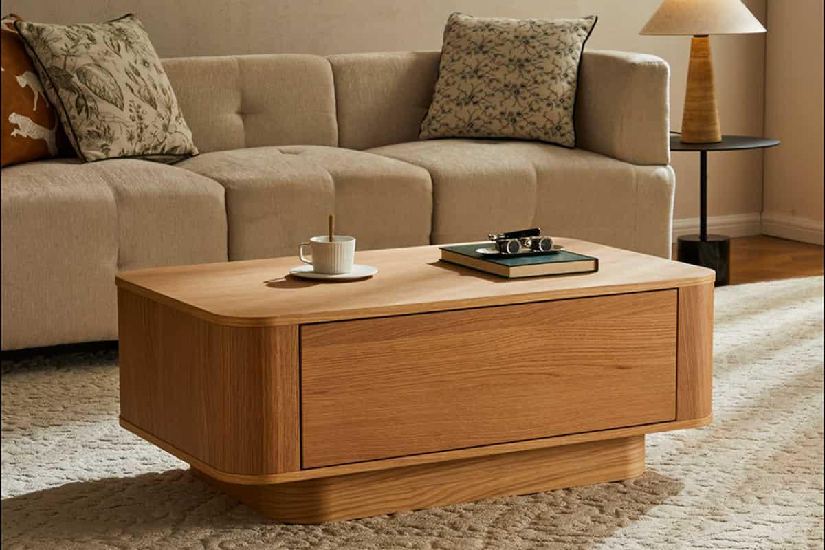 COUCHTISCH VALHALLA WOOD Furnier Natur 100 cm - Braun, Holz (60/100/38cm) - riess-ambiente