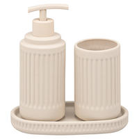 BAD-ACCESSOIRES-SET CASCINA, Soft-Touch, beige - Beige, Keramik (7/18/7cm) - eluno