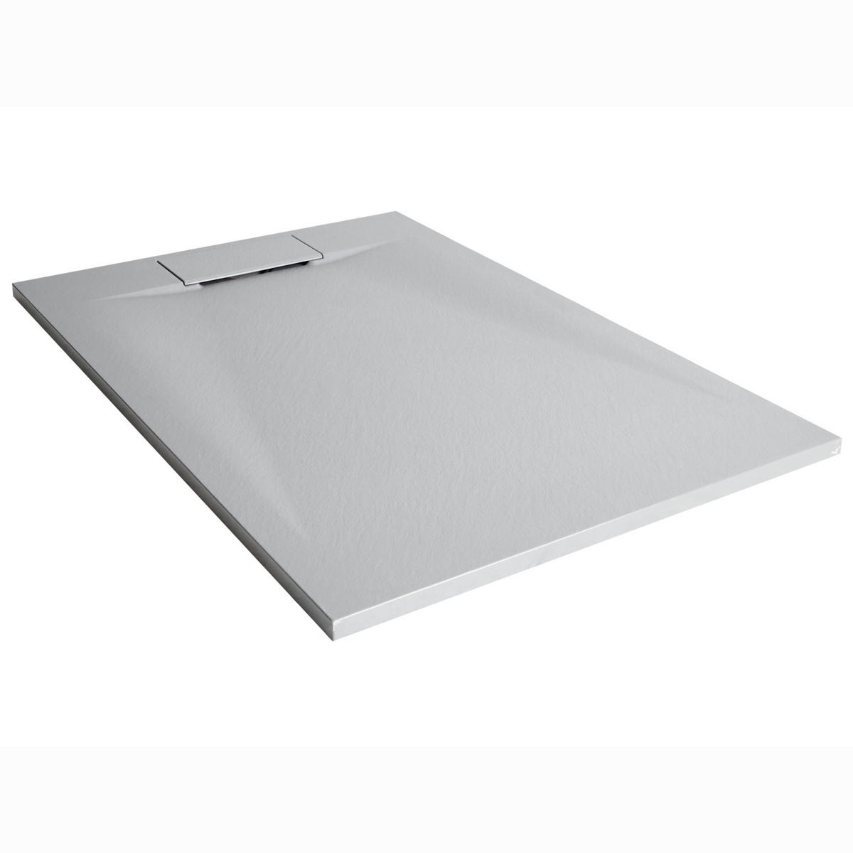 CĂDIȚĂ DE DUȘ 80/120/3 cm gri Azzurro - gri închis/gri, material plastic (120/3/80cm) - Beliani