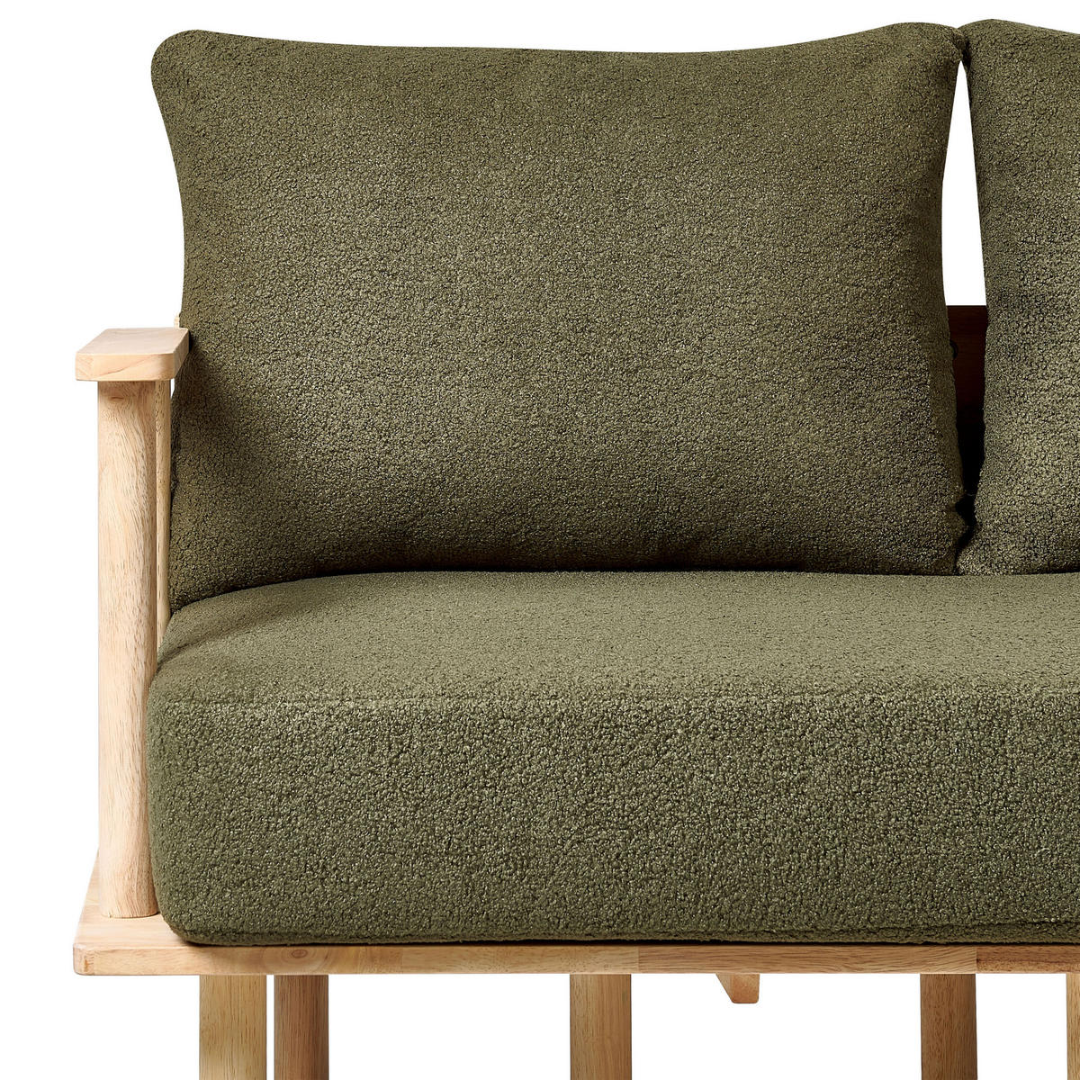 2-SITZER-SOFA Bouclé Dunkelgrün Asker - Braun/Grün, Textil (133/87/74cm) - Beliani