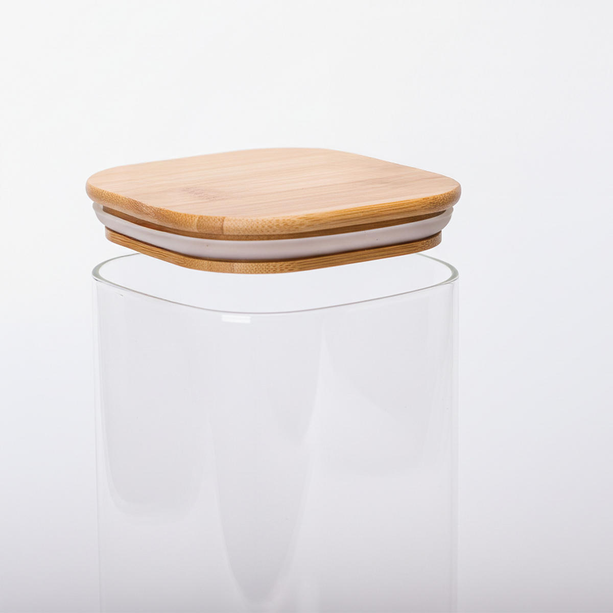 3XSKLENĚNÉ dózy - průhledná, dřevo/plast (10/21/10cm) - Relaxdays