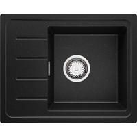 SPÜLBECKEN Kopenhagen Easy, 2-er set Schwarz Metallic 55/44 cm 1 Becken + Ablauf-Set ab 45er Unterschrank - Chromfarben/Schwarz Hochglanz, Kunststoff (55/17/44cm) - Primagran