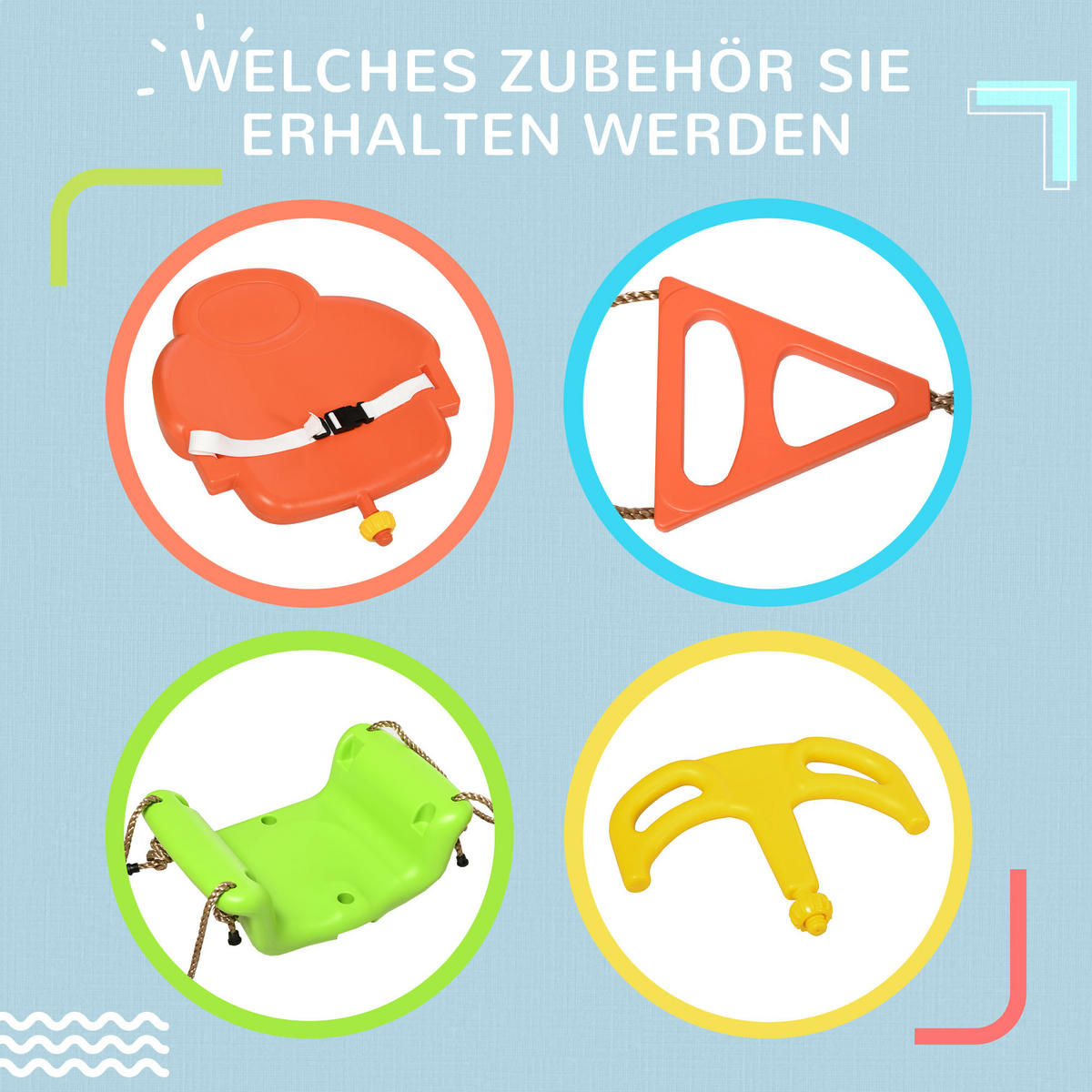 KINDERSCHAUKEL - Multicolor, Kunststoff (34/48cm) - Outsunny