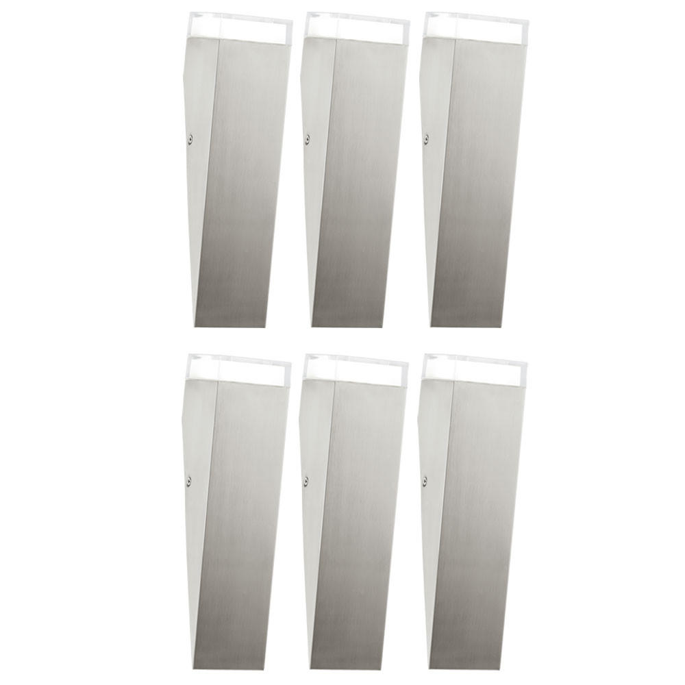 LED AUSSEN-WANDLEUCHTE Edelstahl Silber 6er Set - Silberfarben, Metall (7.5/30.5/8.5cm)