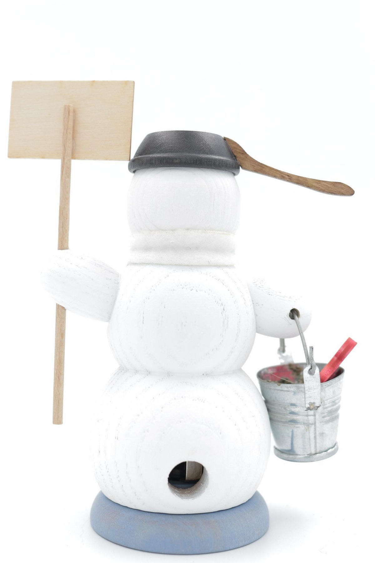 RAUCHFIGUR Schneemann "Vorsicht Glatteis" 13 cm - Multicolor, Holz (6/13/10cm)