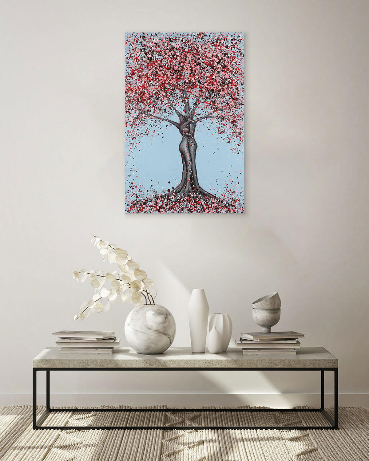 ACRYLBILD HANDGEMALT 60/90 cm - Blau/Pink, Holz/Textil (1.3/90cm) - KUNSTLOFT