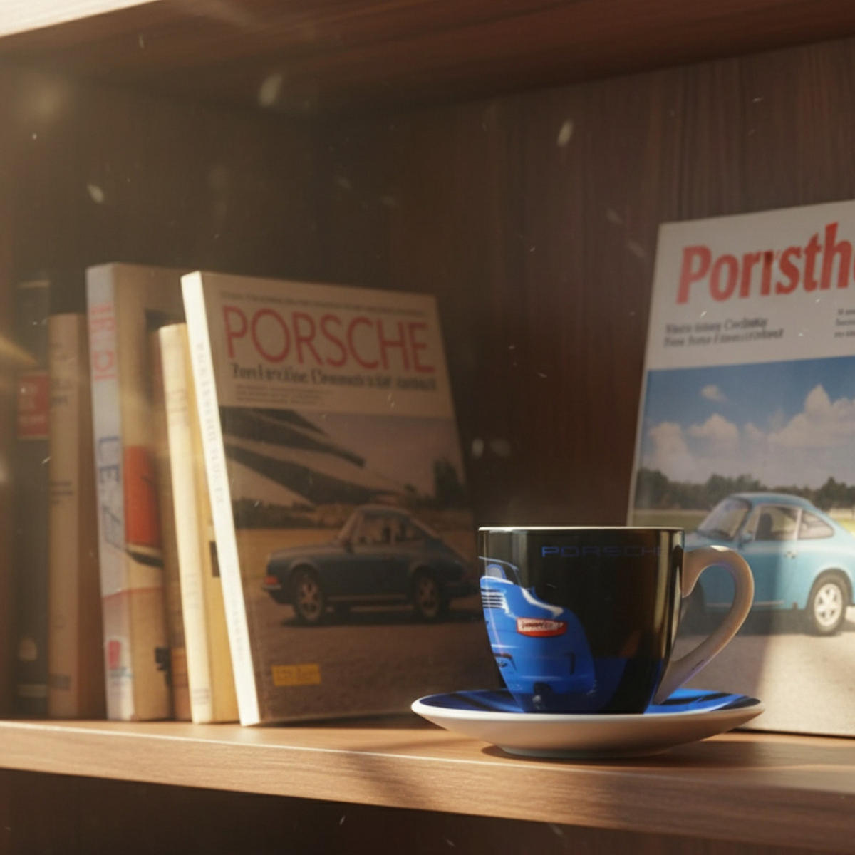 ESPRESSOTASSE Speedster Mehrfarbig Mit Untertasse - Blau, Keramik (0.08L) - Porsche