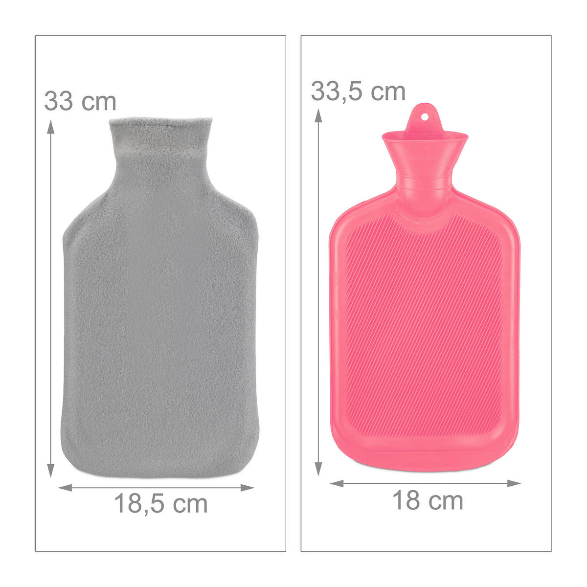 WÄRMFLASCHE - Multicolor, Kunststoff/Textil (18/33.5/4cm) - Relaxdays