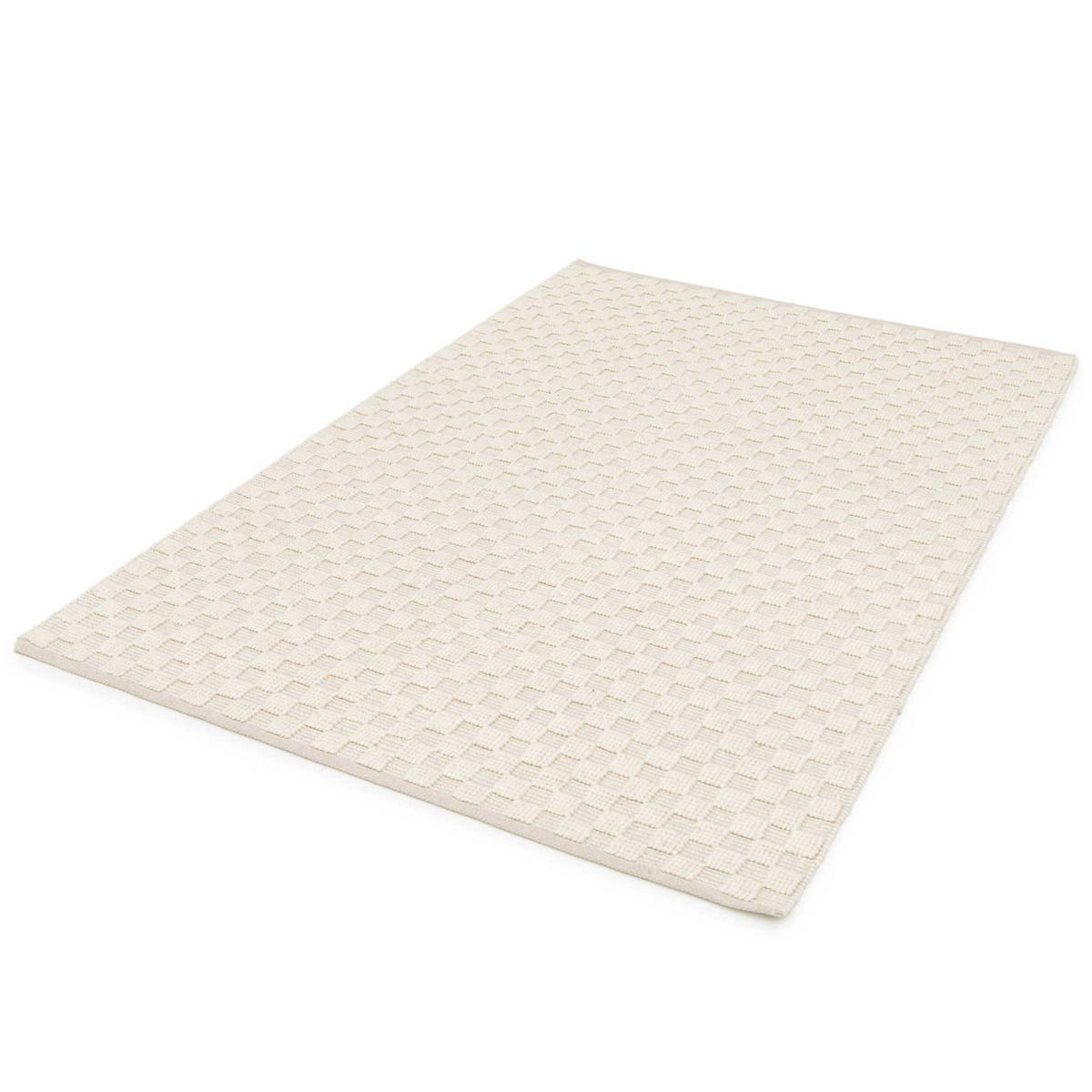 TEPPICH handgefertigt Baumwolle Wolle beige - Beige, Naturmaterialien (120/170cm) - AFK Living
