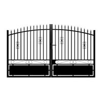 FLÜGELTOR - 351cm x 5cm - Aluminium - schwarz - NERBIS - Schwarz, Metall (351/160cm) - Vente-Unique