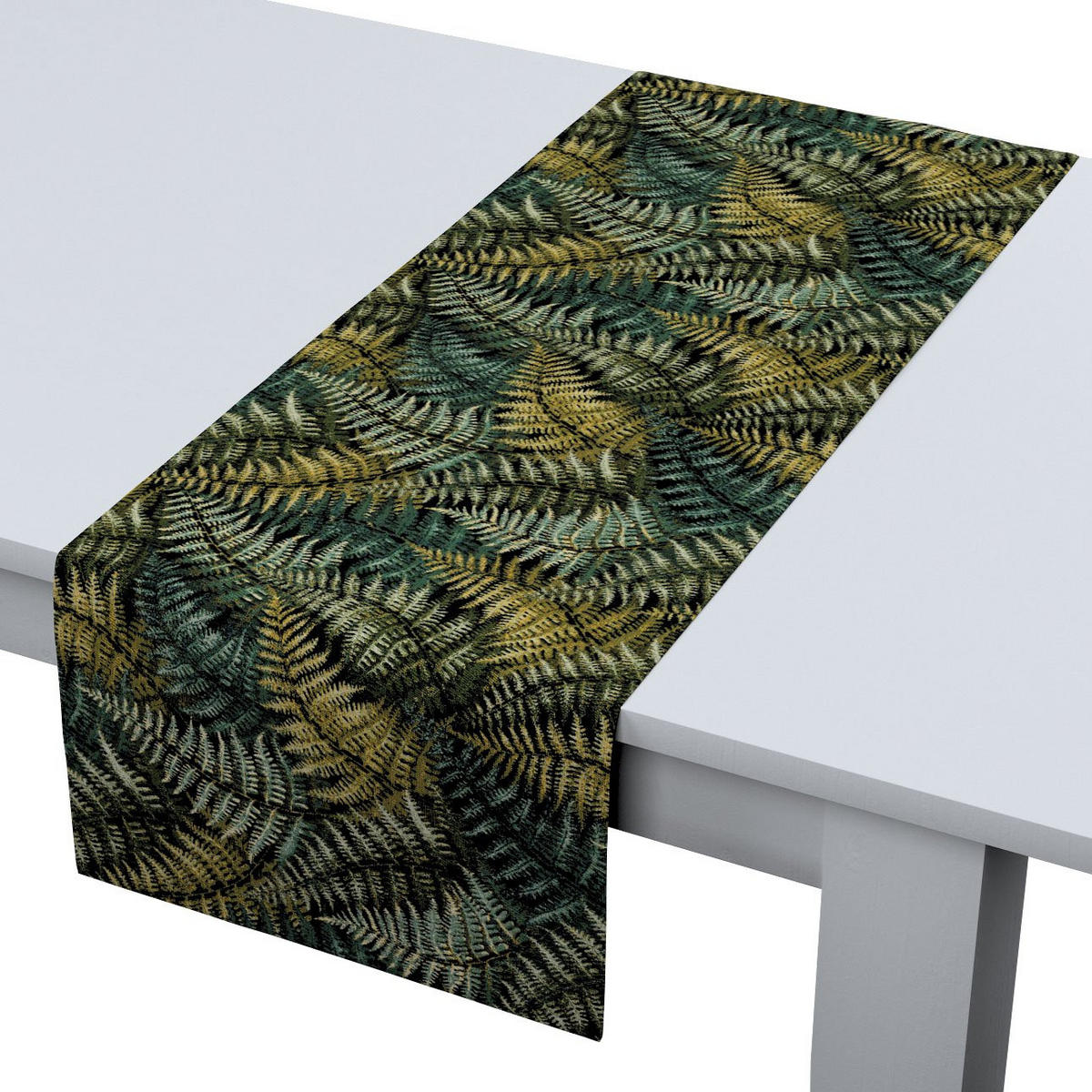 TISCHLÄUFER Intenso Premium, grün und schwarz, 40x130 cm - Schwarz/Grün, Textil (40/130cm) - Dekoria