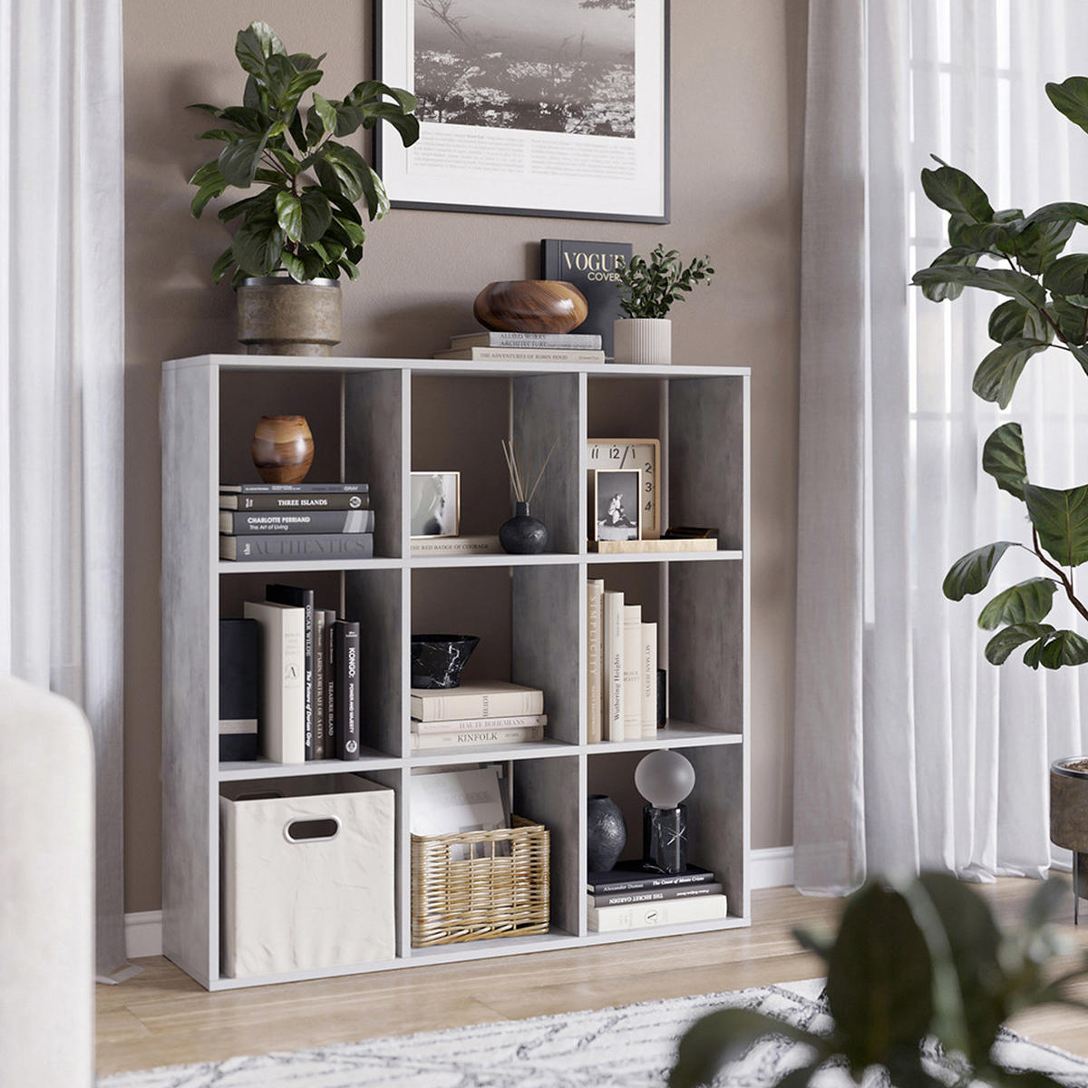 RAUMTEILER Nove Grau 104 x 108 cm - Grau, Holzwerkstoff (104/108/29cm) - Vicco