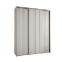 SCHWEBETÜRENSCHRANK 235,2/190/45 3-türig - Silberfarben/Weiß, Holz/Metall (190/235/45cm) - Abiks Möbel