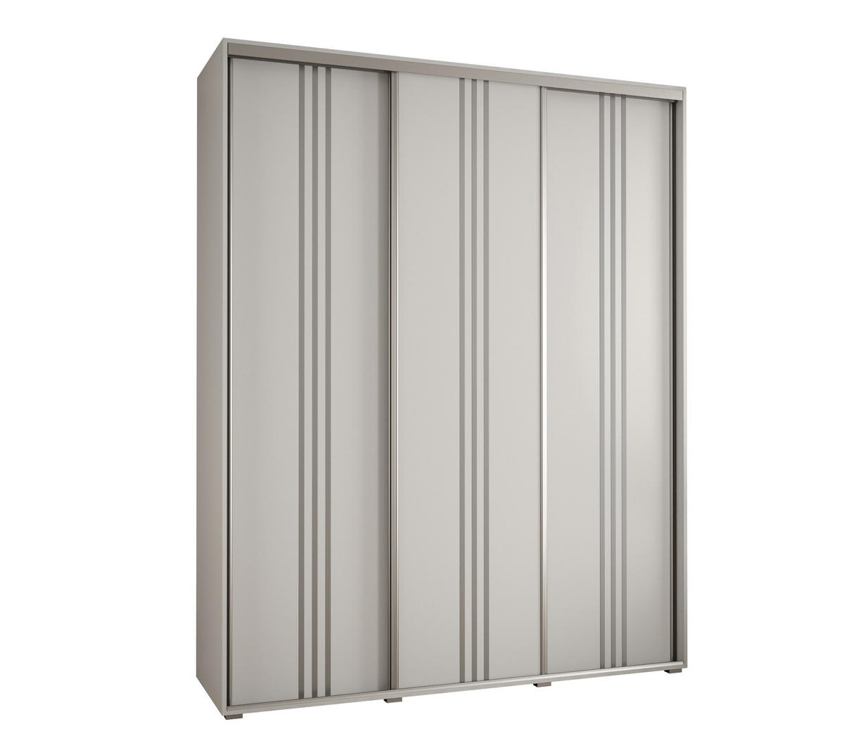 SCHWEBETÜRENSCHRANK 235,2/190/45 3-türig - Silberfarben/Weiß, Holz/Metall (190/235/45cm) - Abiks Möbel