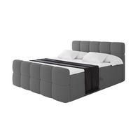 BOXBETT mit Matratze H3 - FAMA-Z - 120x200 cm Grau Quelle - Schieferfarben, Holzwerkstoff (120/200cm) - ALTDECOR