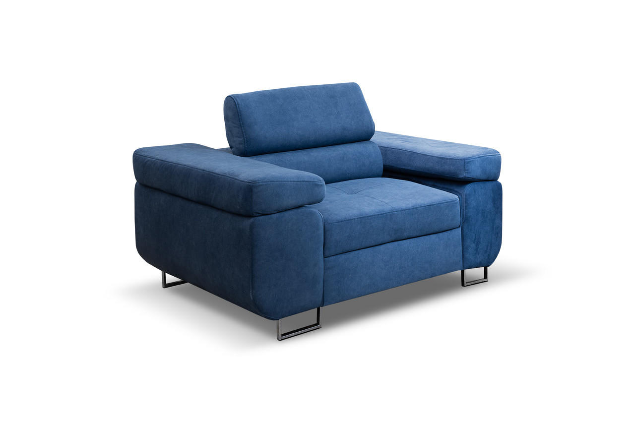 SESSEL Marlene, 135 cm, mit verstellbaren Kopfstützen, blau - Blau, Kunststoff (135/87/97cm) - Margaret Hadas24