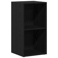 LP-AUFBEWAHRUNGSBOX Schwarz Eichen-Optik 71/34/36Cm - Schwarz, Holzwerkstoff (34/36/71cm) - vidaXL