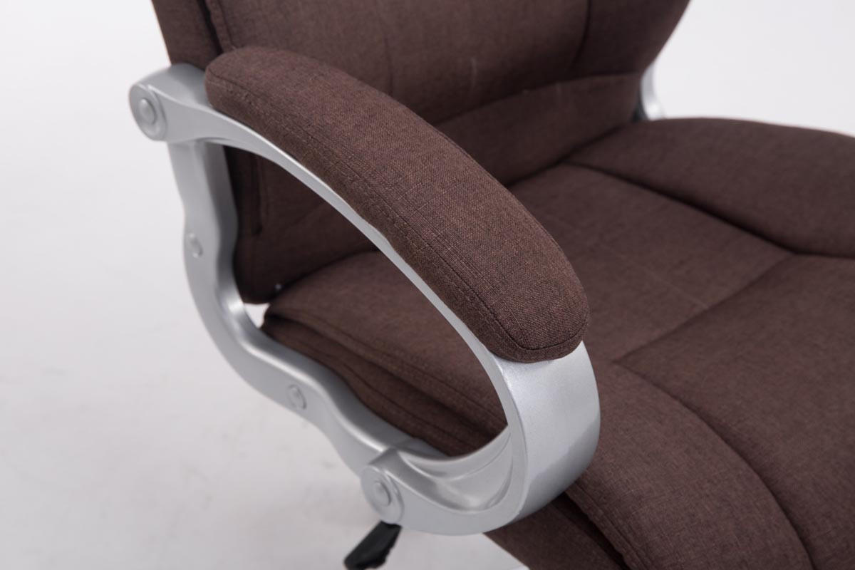 BÜROSTUHL SYDNEY Stoff 113x66x70 Braun Stoff Metall - Braun, Textil/Metall (66/113/70cm) - DELUKE
