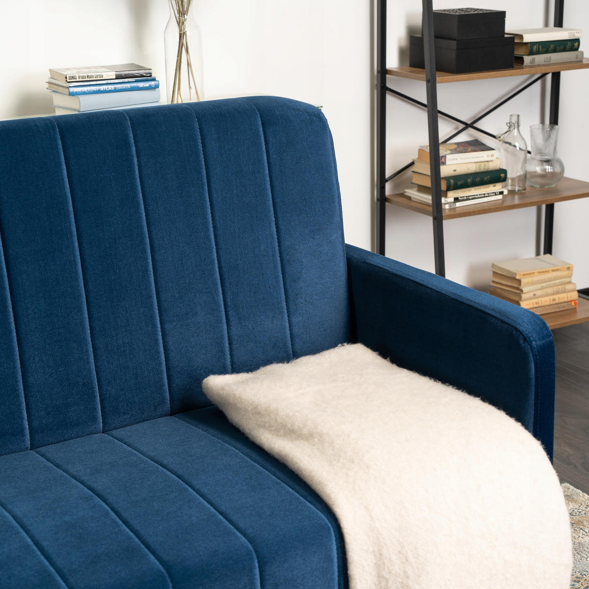 SCHLAFSOFA PORTO Samtstoff Marineblau - Blau, Holz/Textil (198/88/86cm) - makarowski meble