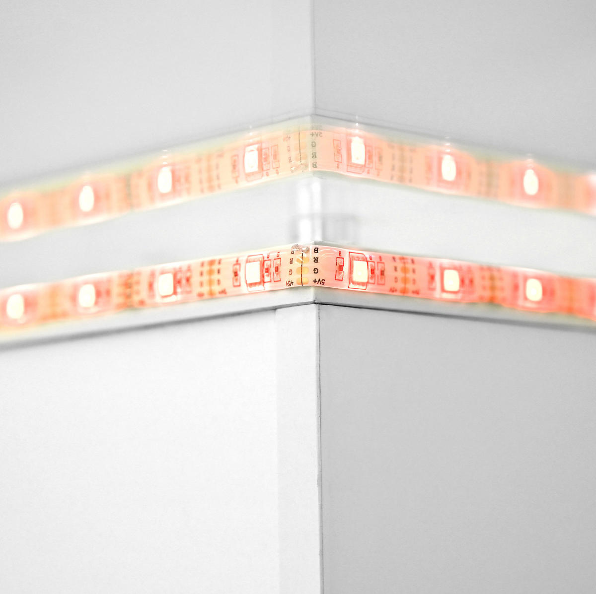 COUCHTISCH aus Glas 80x40x80 cm in Weiß mit LED-Beleuchtung - Weiß, Holzwerkstoff (80/80/40cm) - Modfu