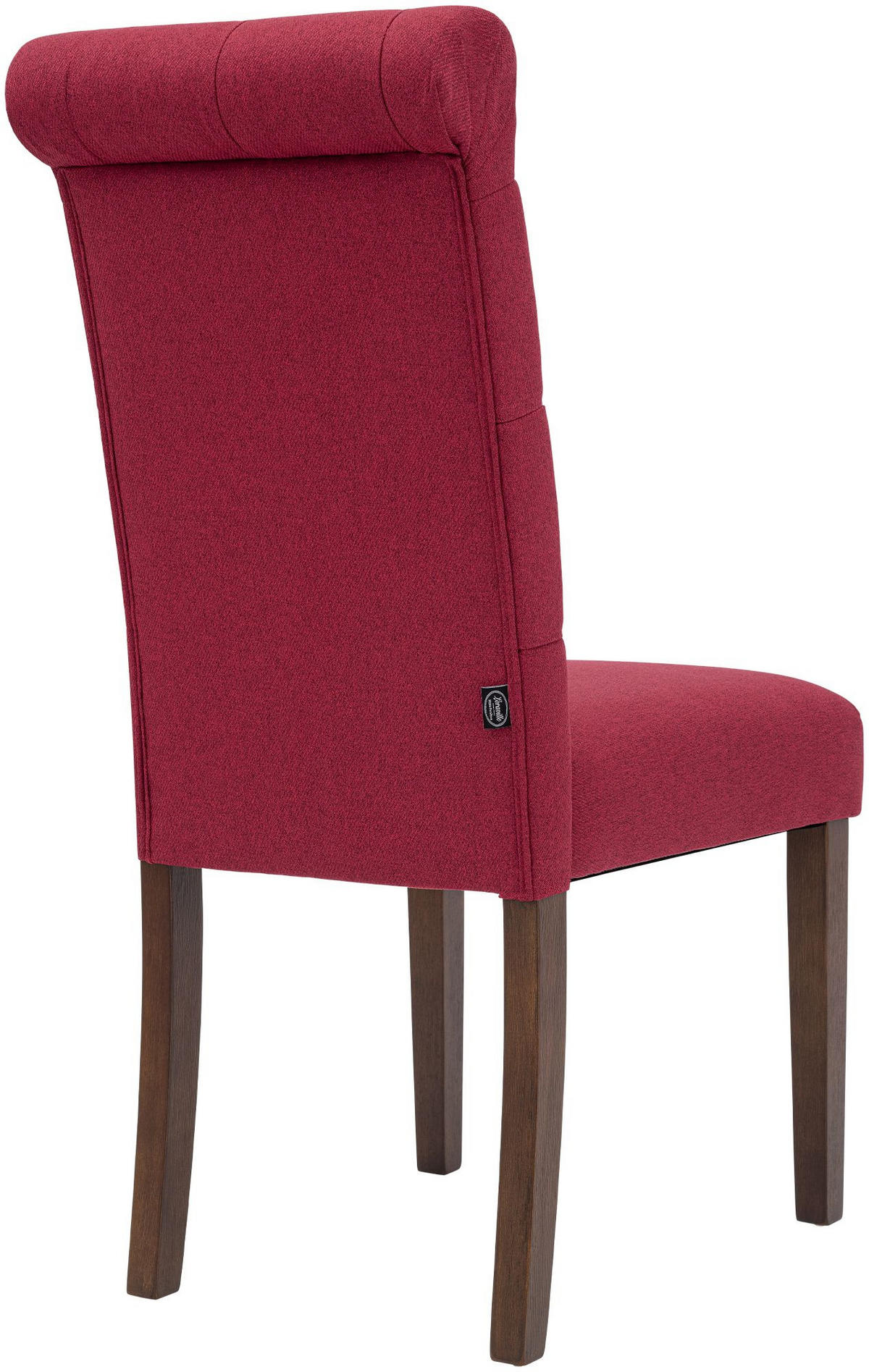 STUHL 2er Set Stoff rot - Rot/Walnussfarben, Holz/Textil (45/98/63cm) - CLP