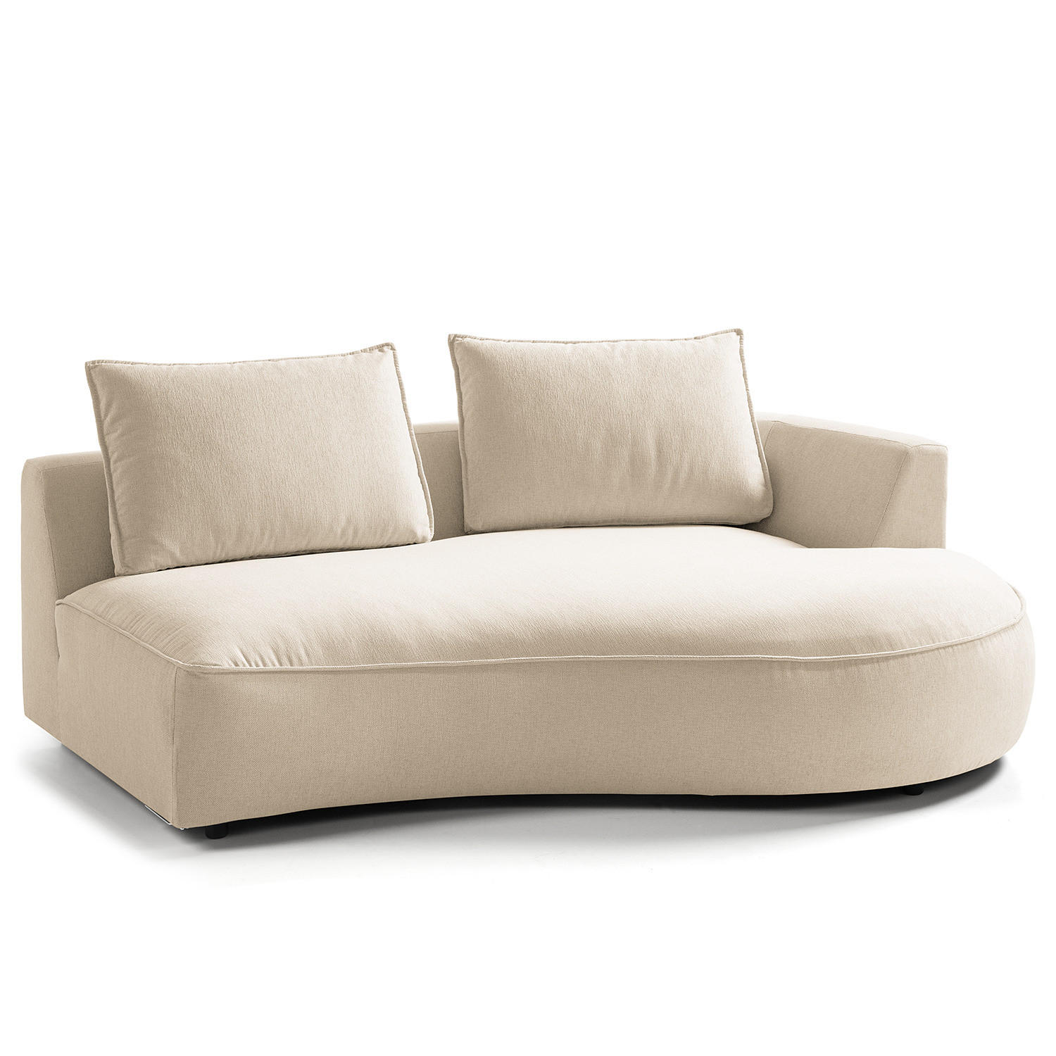 OTTOMANE - modular - Beige/Schwarz, Kunststoff/Textil (196/82/146cm) - home24