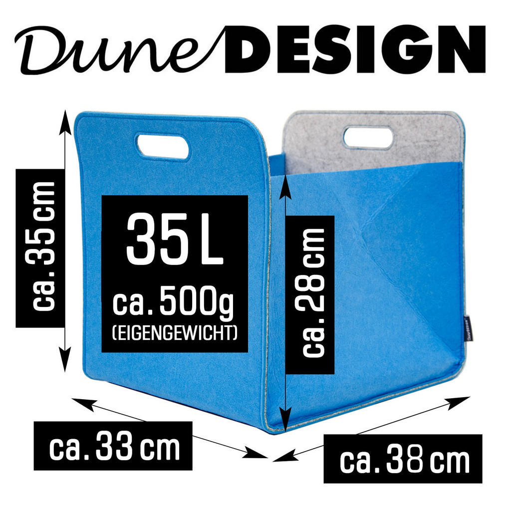 Thumbnail - Dunedesign Aufbewahrungbox, Grau, Hellblau, Kunststoff, Rechteckig, 33x33x38 cm, Ordnen & Aufbewahren, Aufbewahrungsboxe...