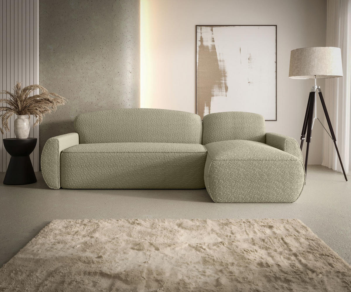 ECKSOFA mit Schlaffunktion LUCAS Quelle 06 Rechts - Beige, Textil (240/145cm) - Bedante