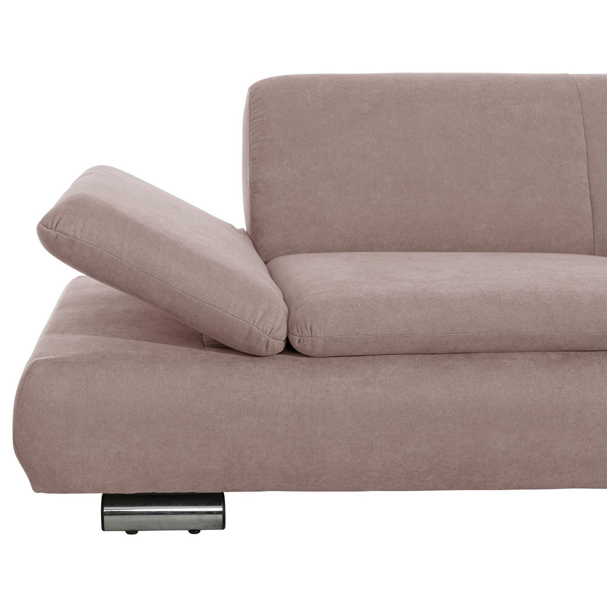 ECKSOFA mit Ottomane rechts Kaye Flachgewebe rosé - Rosa, Kunststoff (190/270cm) - 58aufmkessel