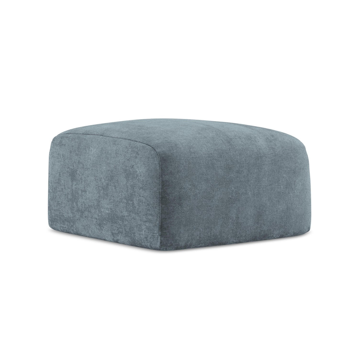 POUF Chenille Stoff Blau - Pastellblau/Schwarz, Holzwerkstoff/Kunststoff (65/40/65cm) - LaMiaSofa