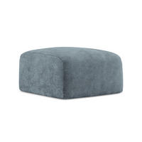 POUF Chenille Stoff Blau - Pastellblau/Schwarz, Holzwerkstoff/Kunststoff (65/40/65cm) - LaMiaSofa