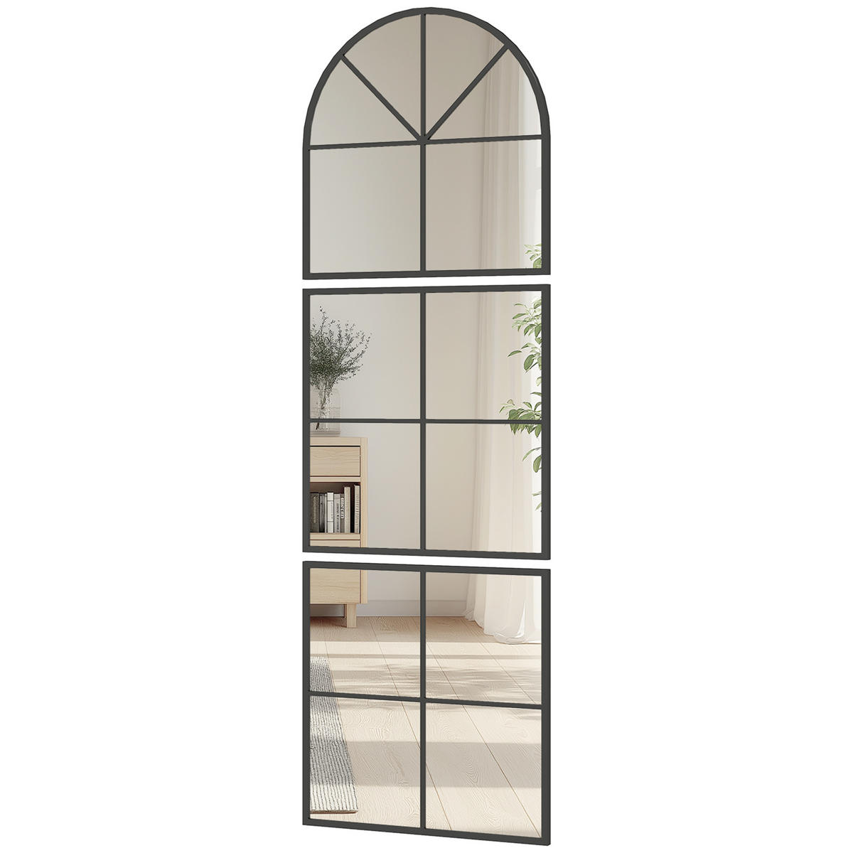 WANDSPIEGEL DE-08826 Schwarz - Schwarz, Glas (60/180/2cm) - ComfortXL