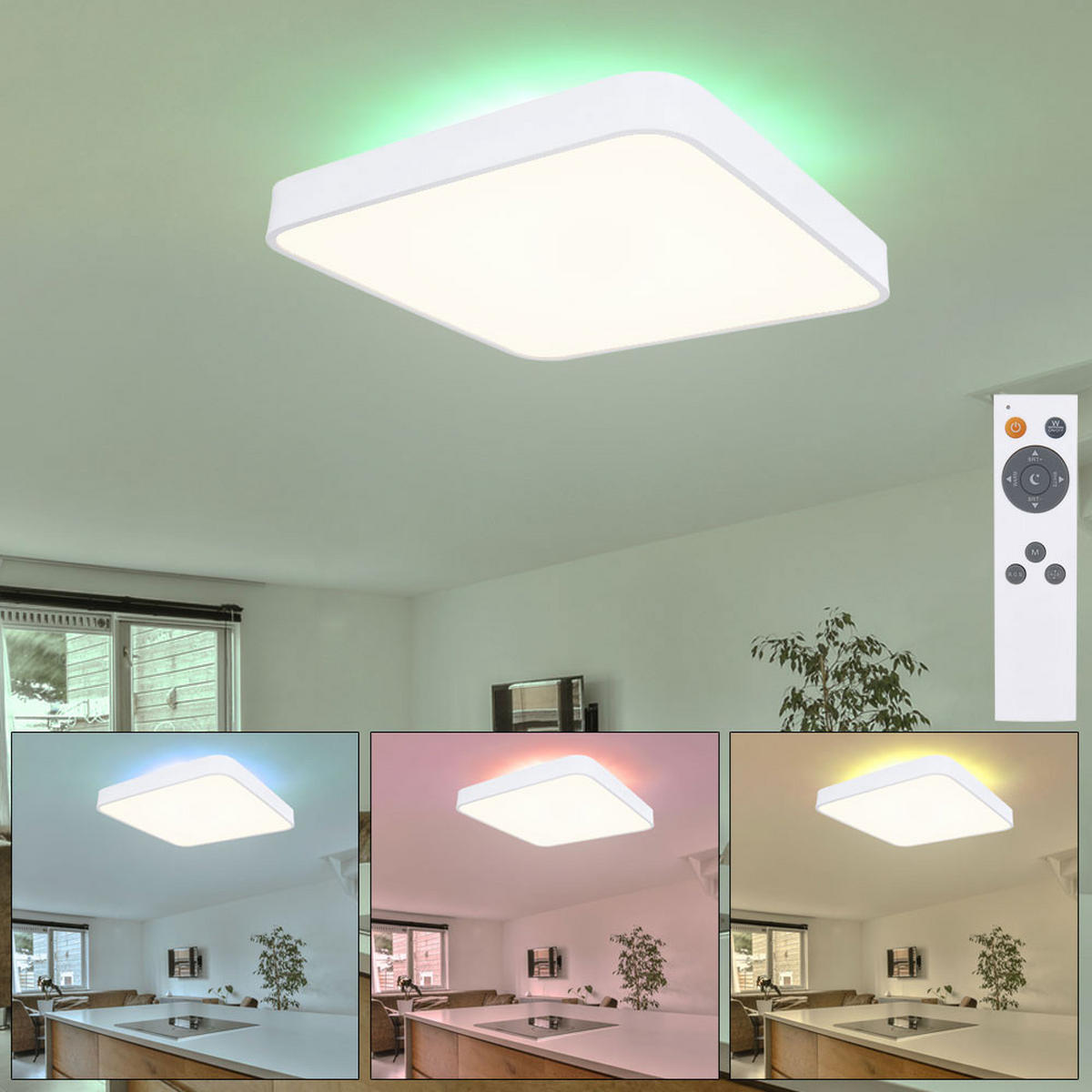 LED DECKENLEUCHTE Leanara Weiß Metall - Weiß, Metall (73/73/10.5cm)