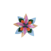 WANDDEKO Papierblumen-Blüte 10/32 cm - Multicolor, Wellpappe (10/32/32cm) - KUNSTLOFT