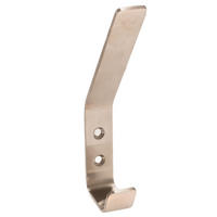 GARDEROBENHAKEN Edelstahl gebürstet mit 2 Holzschrauben Wandmontage - Edelstahlfarben, Metall (2/16/3cm) - Livingpoint24